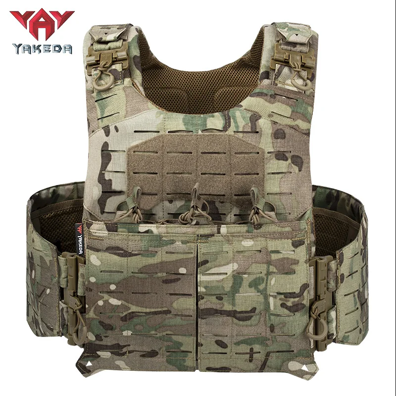 

YAKEDA's new tactical vest, one-click quick-release laser-cut PALS system multi-functional protective vest 8796 series