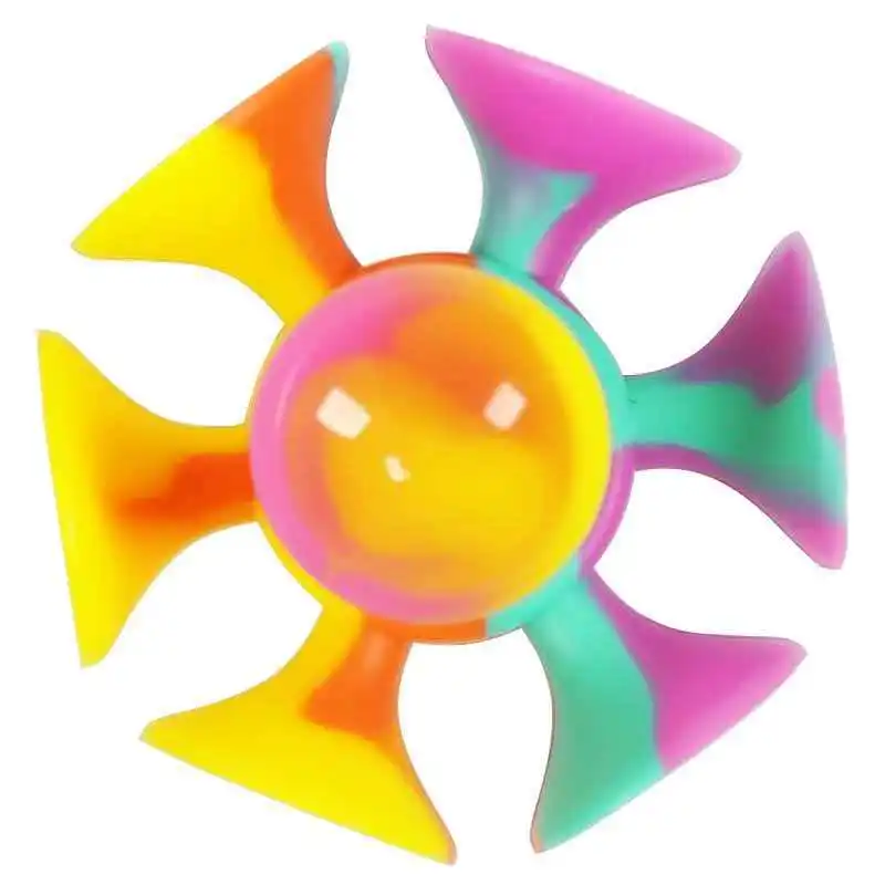 Unique Suction Cup Silicone Fidget Spinner Anxiety ADHD Stress Relief Toys Adults Kids Party Favors Stocking Stuffers Gifts