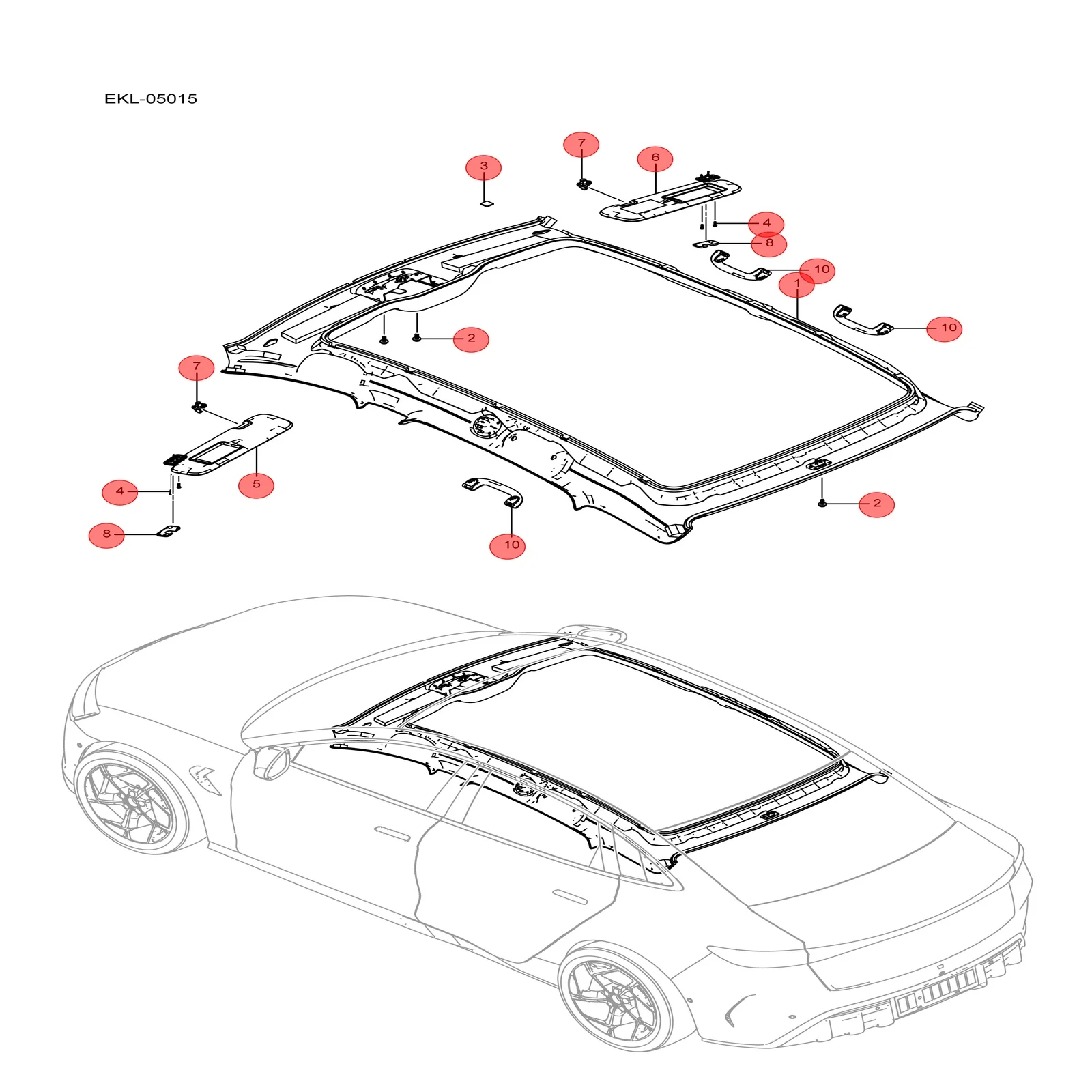 For BYD SEAL Roof Assembly EKED-5702010A