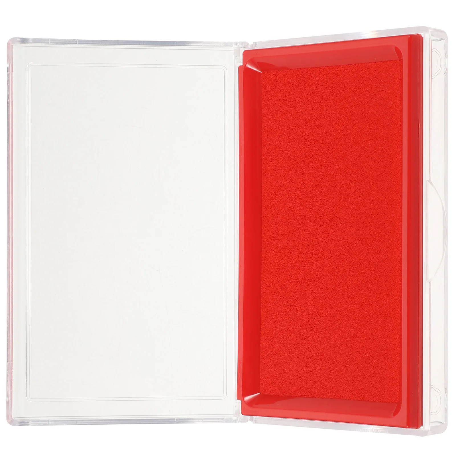 Exquisite For Calligraphy Painting Durable Abs Material Smooth Surface Bright Red Portable With Clear Box Stamping Pad