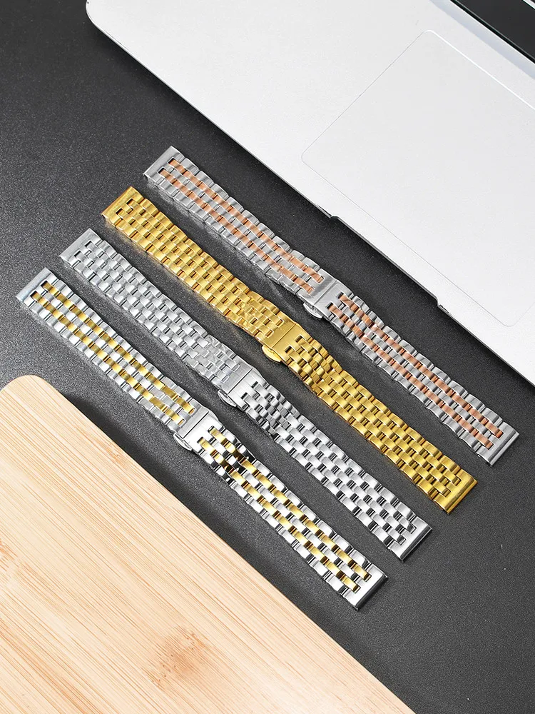 Stainless Steel Watch Strap for Cartier Dumont Cheetah Tank London Solo Key Butterfly Ring Bracelet Men view 2