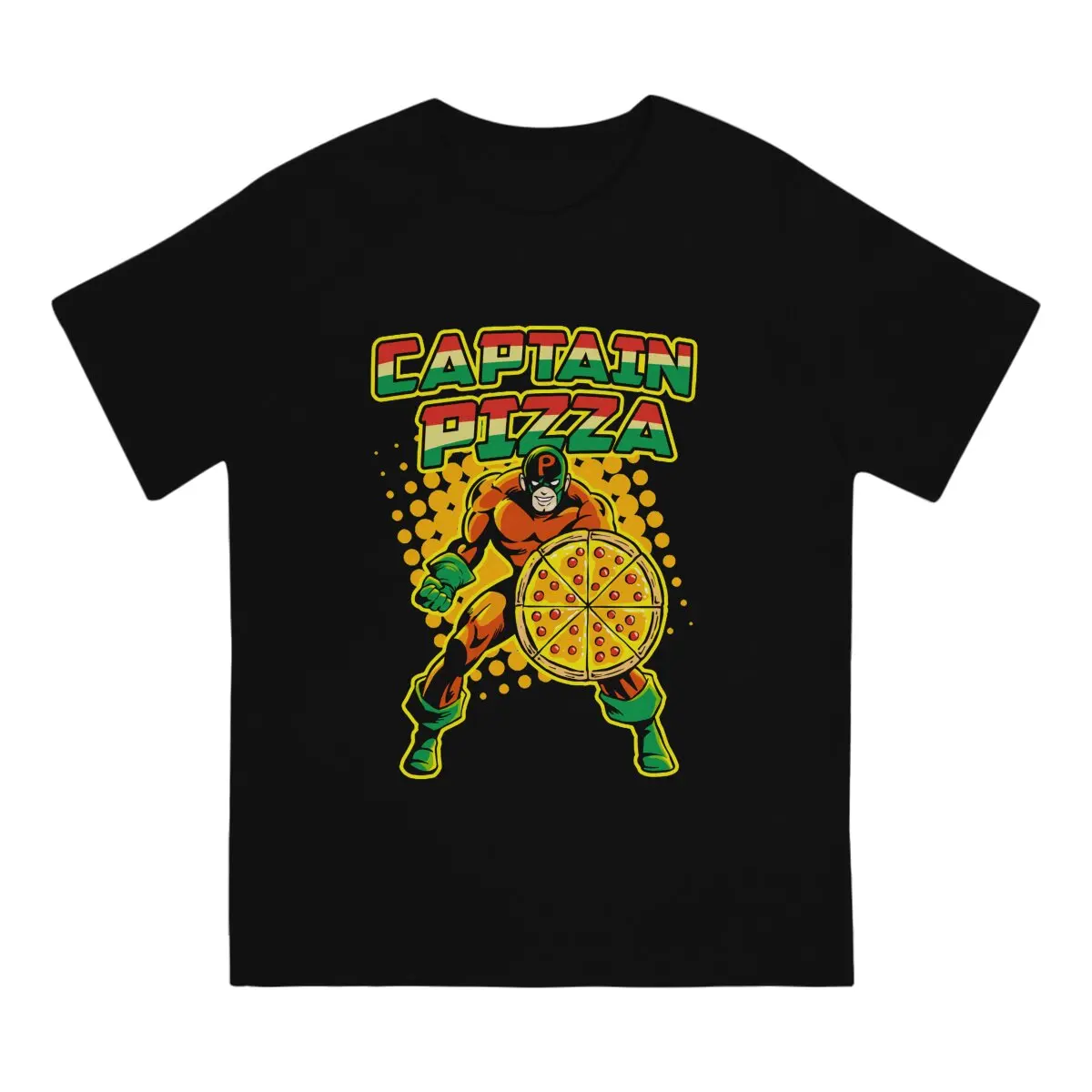 

Disney Captain America Film Newest TShirt for Men Captain Pizza Round Collar Basic T Shirt Hip Hop Gift Clothes OutdoorWear