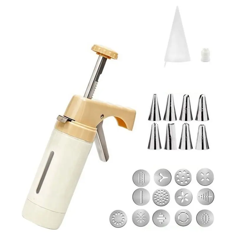 A03F-1Set Cookie Making Tools, Cookie Press, Household Piping Tools, Kitchen Baking Utensils,Home Baking Supplies