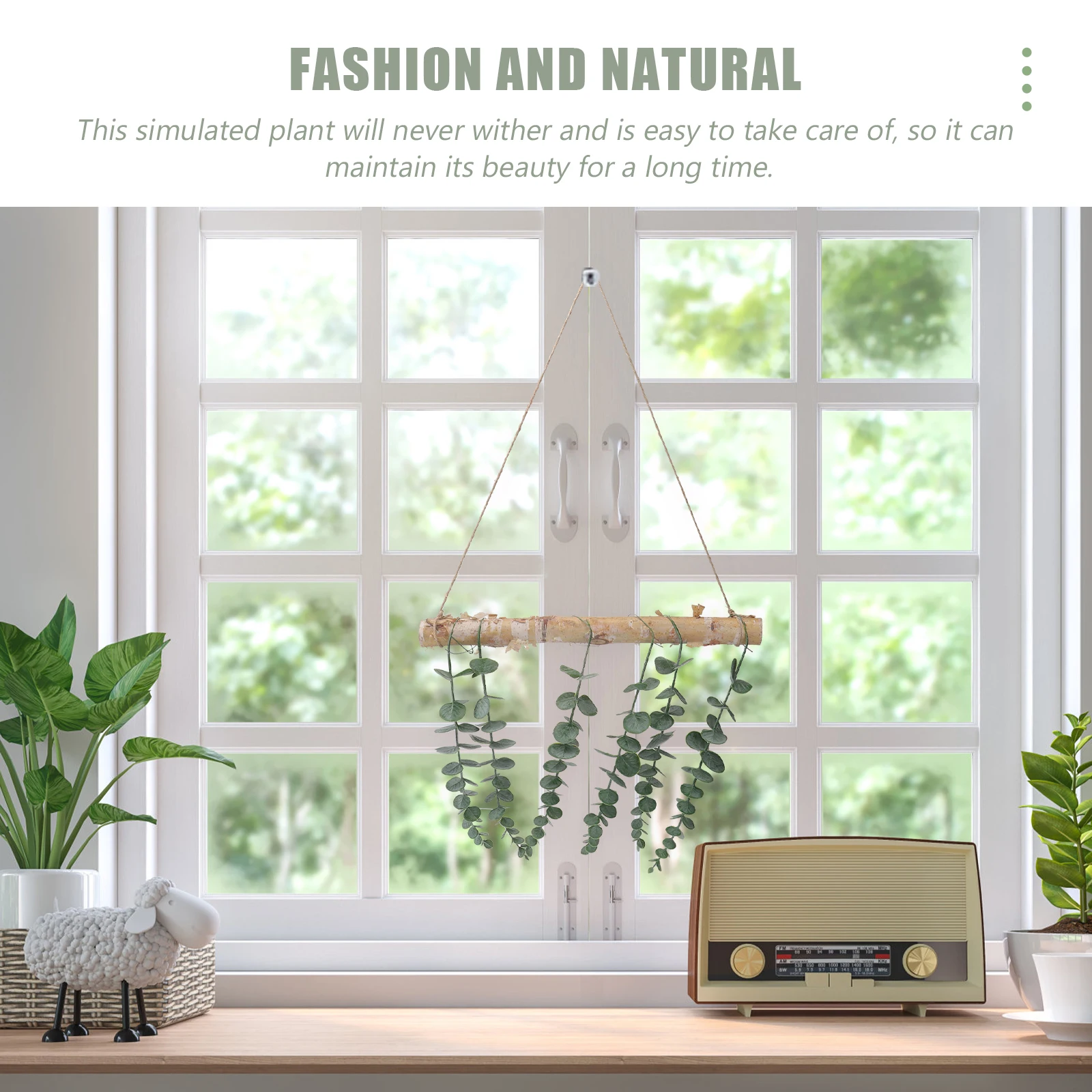

Artificial Leaves Wall Pendant Green Ornaments Eucalyptus Hanging Imitated Plant Wooden