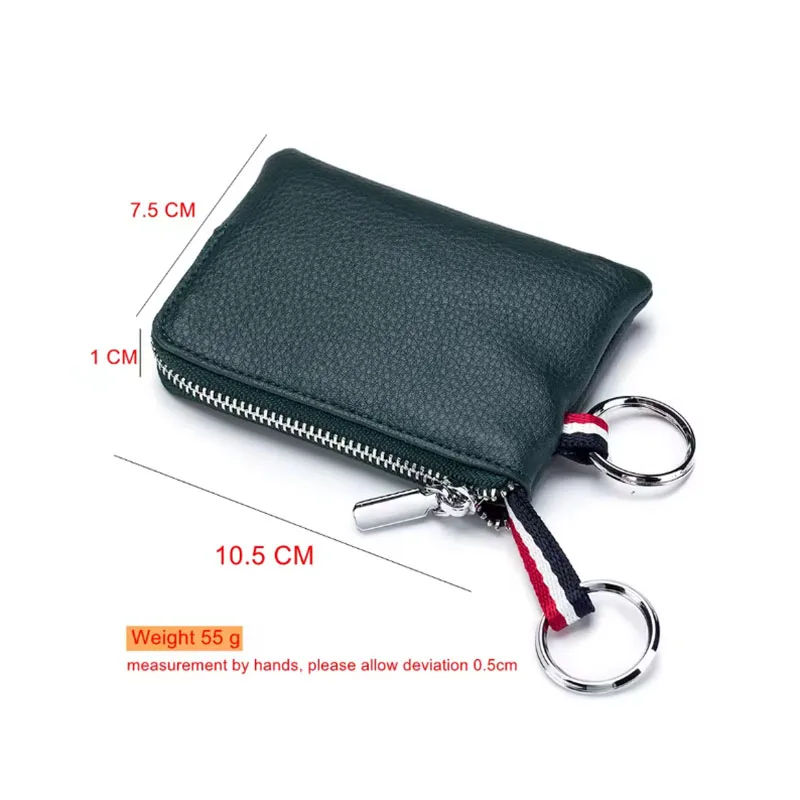 Genuine Leather Key Wallet for Men Women Cowhide Clutch Purse Small Coin Pocket Card Holder Mini Money Bag Portable Clutch Bags
