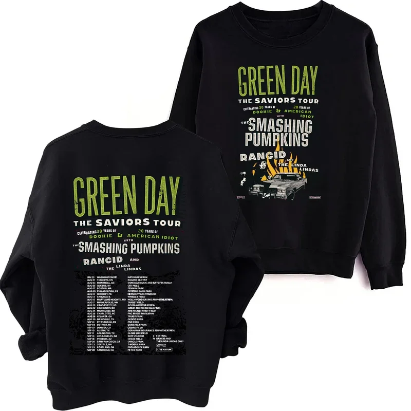 2024 Green Day Saviors Sweatshirt Man Woman Round Neck Long Sleeve Oversized Hoodie Fans Gift