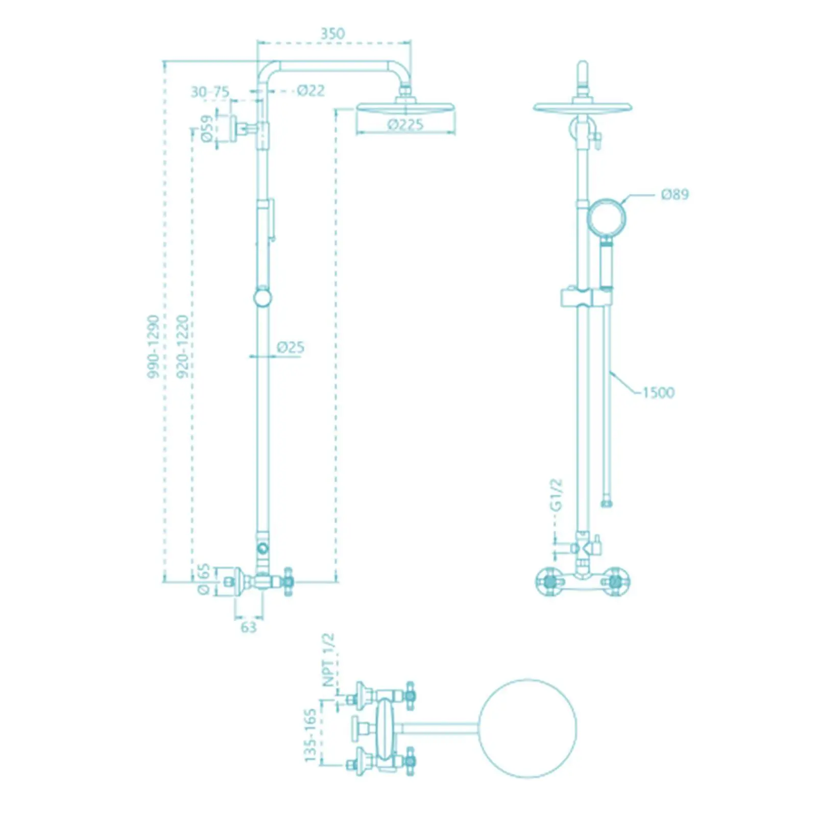 Shower System Bathroom Accessories 8 inch Rainfall Shower Head Attachment