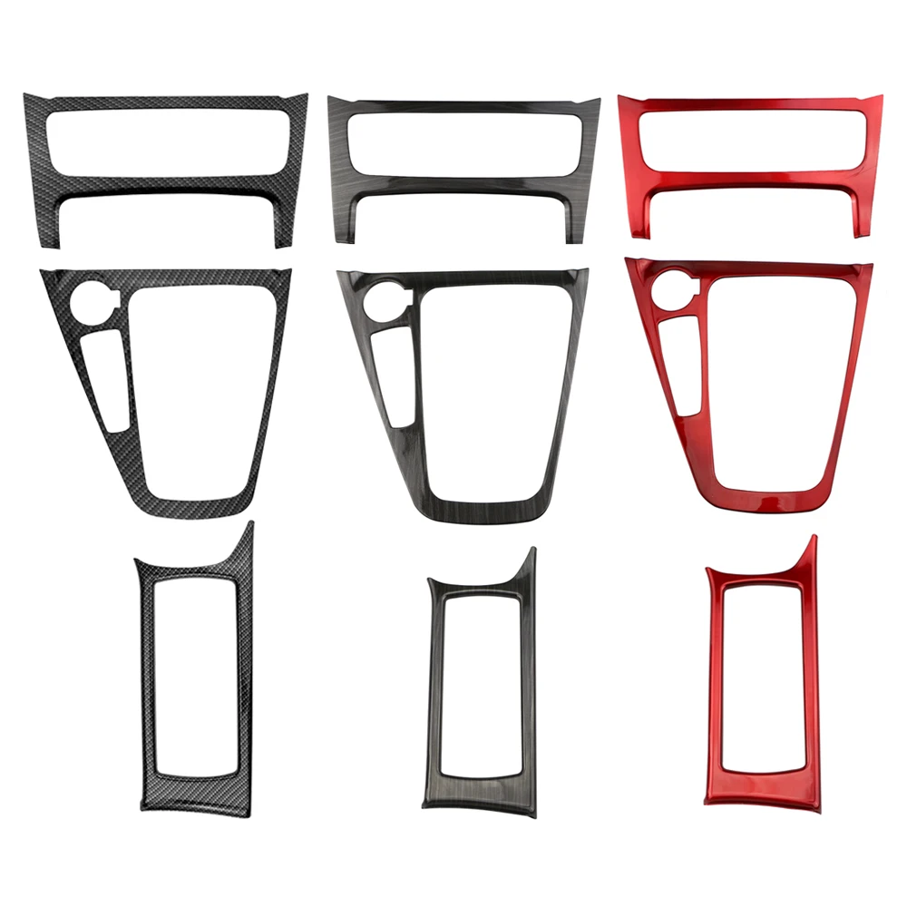 For Ford Focus 3 MK3 2015 - 2018 ST LHD Gear Shift Panel Cover AC Outlet Trim ABS Carbon Fiber Inner Stickers 3pcs/set