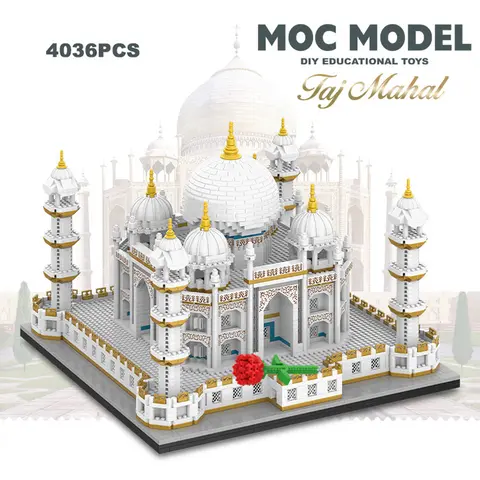 4036PCS MOC 도시 미니 벽돌 타지 마할 세계 유명 건축물 마이크로 모델 인도 빌딩 블록 크리 에이 티브 세트 어린이 장난감 Best5