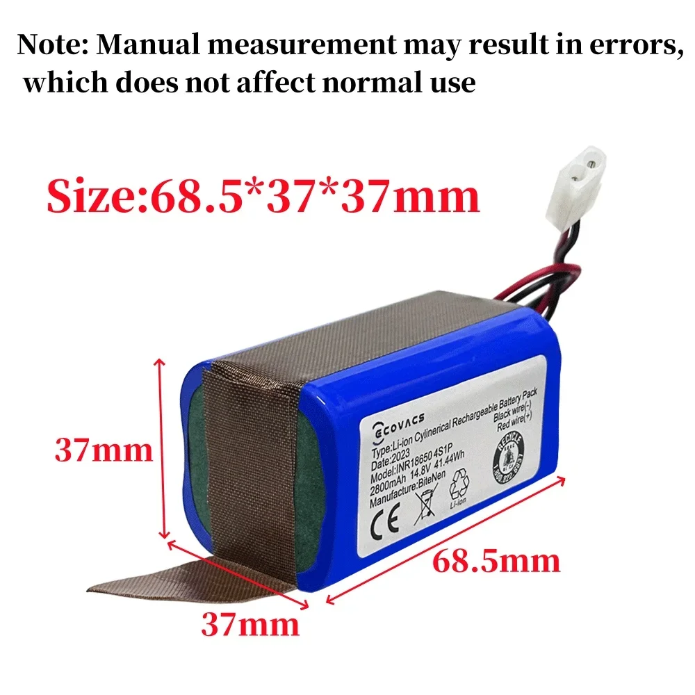 14.8V 2800mAh Li-ion RS-RT900866 Battery Side Brush For Rowenta Tefal Explorer Serie 20 40 60 Robot Vacuum Cleaner Part