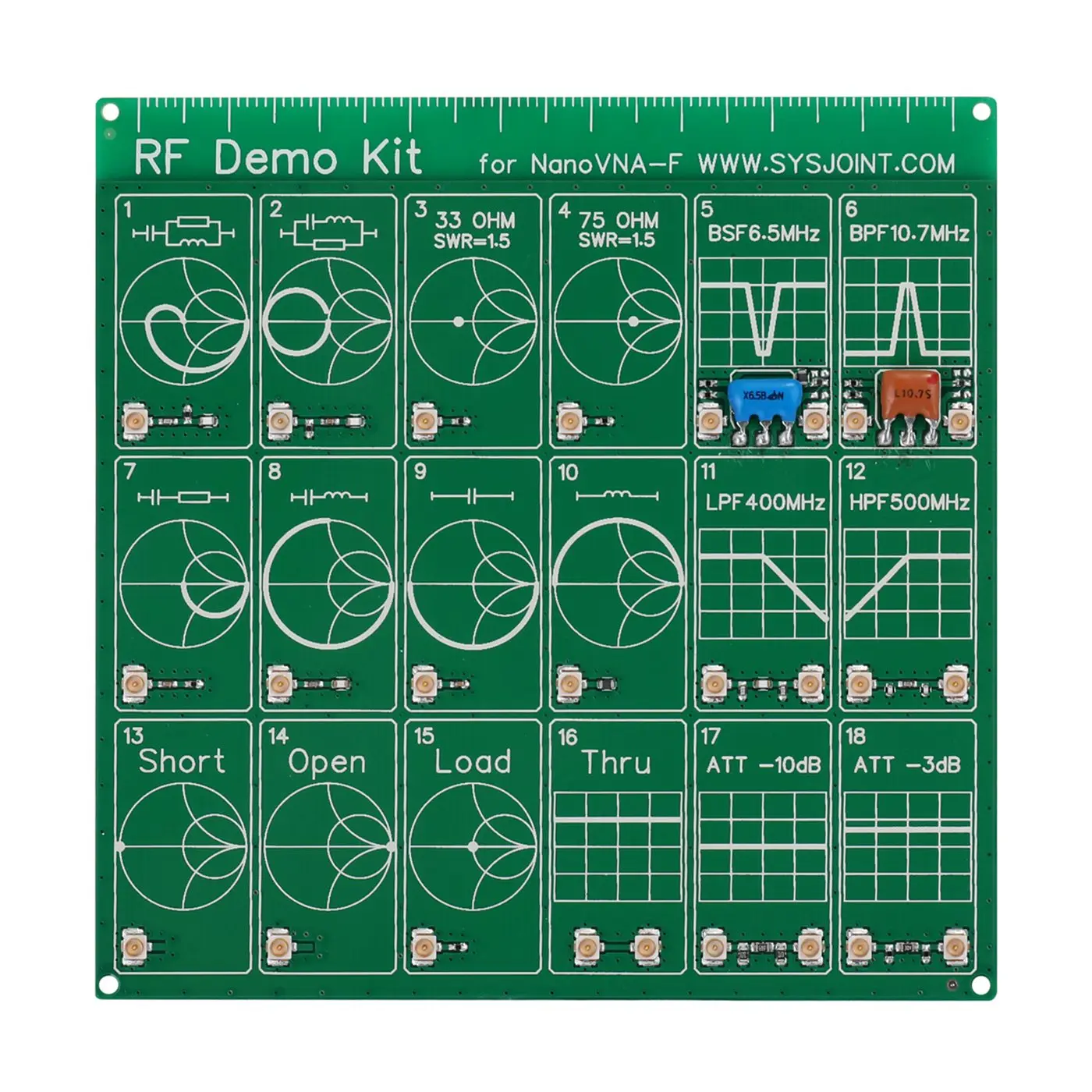 A08I RF Demo Kit for NanoVNA-F RF Tester Board HAM Filter Attenuator