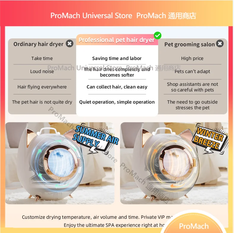 Modern Fashion Smart Pet Dryer Box Luxury Environmentally Friendly ABS Plastic Pet Bath Wholesale OEM ODM