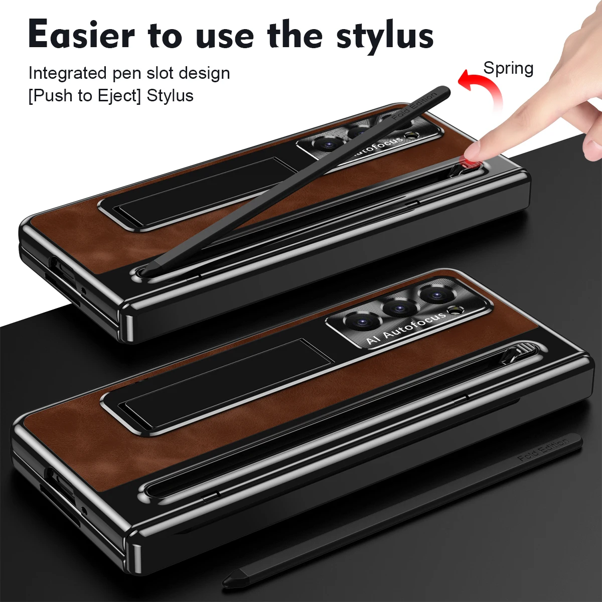 Fit Original S Pen Case For Samsung Galaxy Z Fold 5 4 Case Magnetic Hinge Protection Cover for Samsung Z Fold5 Fold4 With Pen