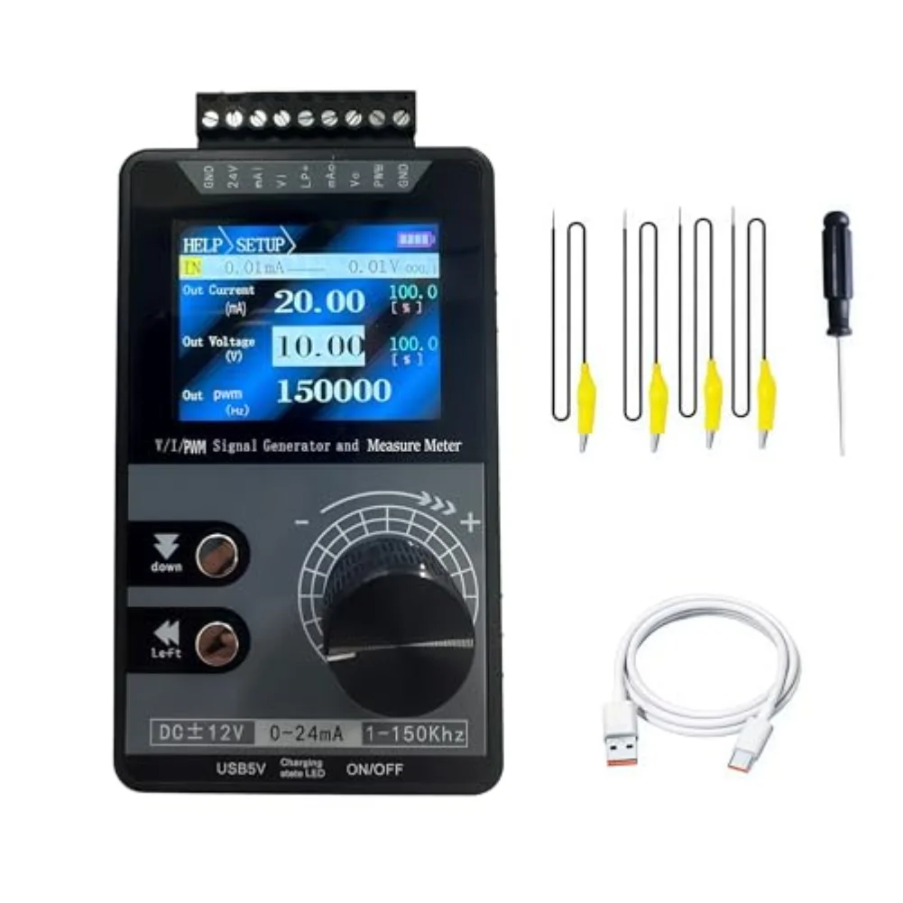

Adjustable Signal Generator for PWM Pulse with 012V Voltage Output and Current Simulation up to 024mA for Calibration Use