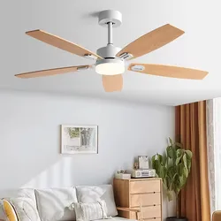 42/52inch 3/5 wood blade DC 35W pure cooper Motor ceiling fan wiht 20W LED Light and Remote Control Restaurant fan