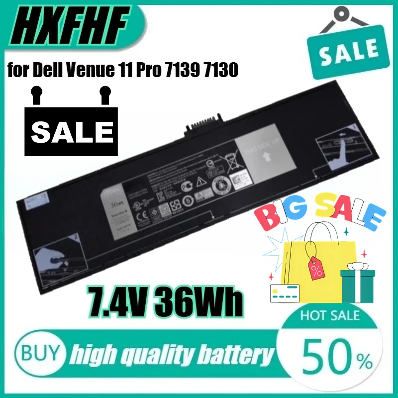 

Новый высококачественный аккумулятор для ноутбука HXFHF 7,4 В 36 Втч для Dell Venue 11 Pro 7139 7130 VT26R 451-BBGS VJF0X XNY66 2ICP7/53/105