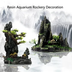 Resin Aquarium Rockery Mountain Decoration Artificial View Rock Cave Stone Tree Fish Tank Ornament Aquarium Decor Home New