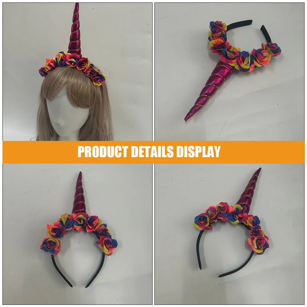 

Halloween Decor Unicorn Headband Birthday Cosplay Hairbands Inflatable Carnival Headwear Miss