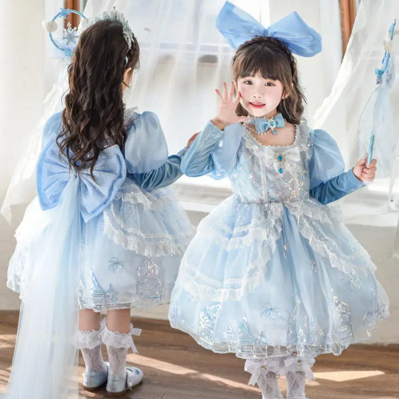 

Loween Children's Clothing Cinnamon Dog Princ Dr 2024 New Autumn Winter Dr Sweet Sle Middle Waist Princ Skirt