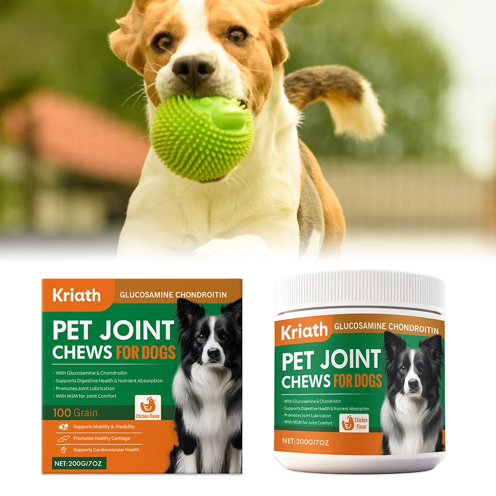 200g Dog Joint Supplement Chews,Dog Arthritis-Treatment Soft Chews,Canine Mobility Enhancer Chewable Supplements Pet Supply