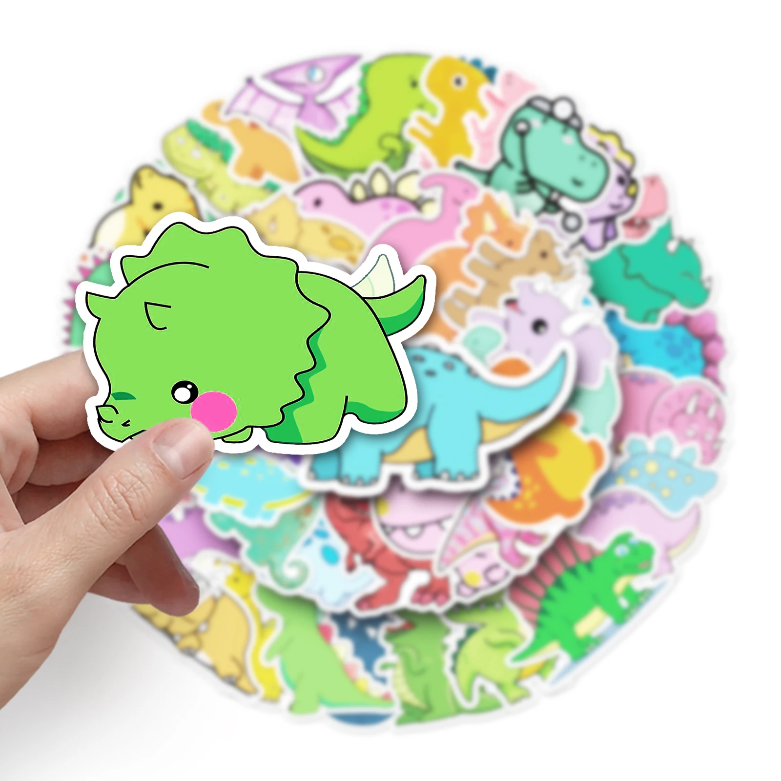 50Pcs Little Dinosaur Series Cartoon Cute Waterproof Sticker Skateboarding Snowboard Retro Vinyl Sticker