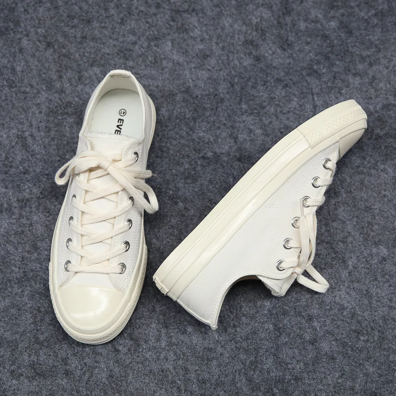 New 2024 Summer New canvas  Student  Version of Harajuku Style  Sneakers Tide All White Breathable All-match Shoes