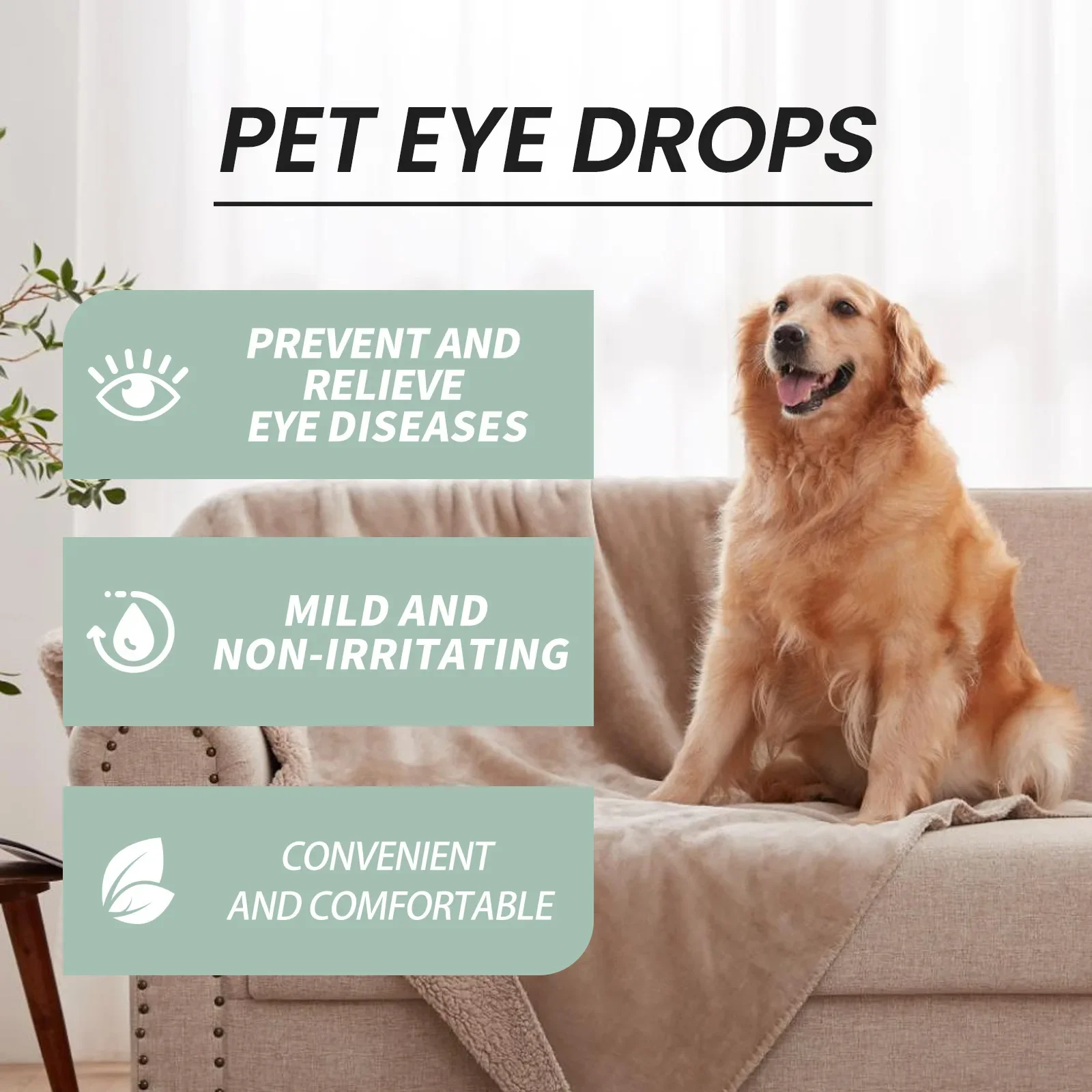 Yegbong Cat and Dog Eye Care Eye Drops, Pet Eye Cleaning Eye Care Eye Drops To Remove Tear Stains