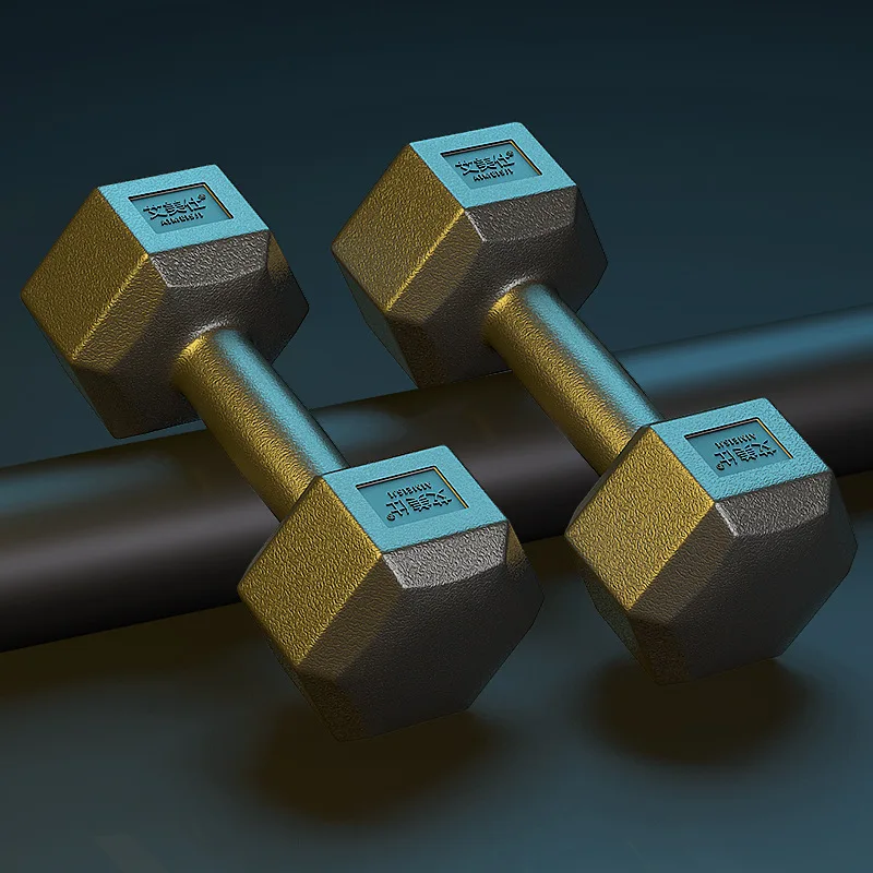 Hexagonal Dumbbells 10kg for Men Home Fitness Equipment Arm Muscle Training Accessories Primary School Children's Dumbbells