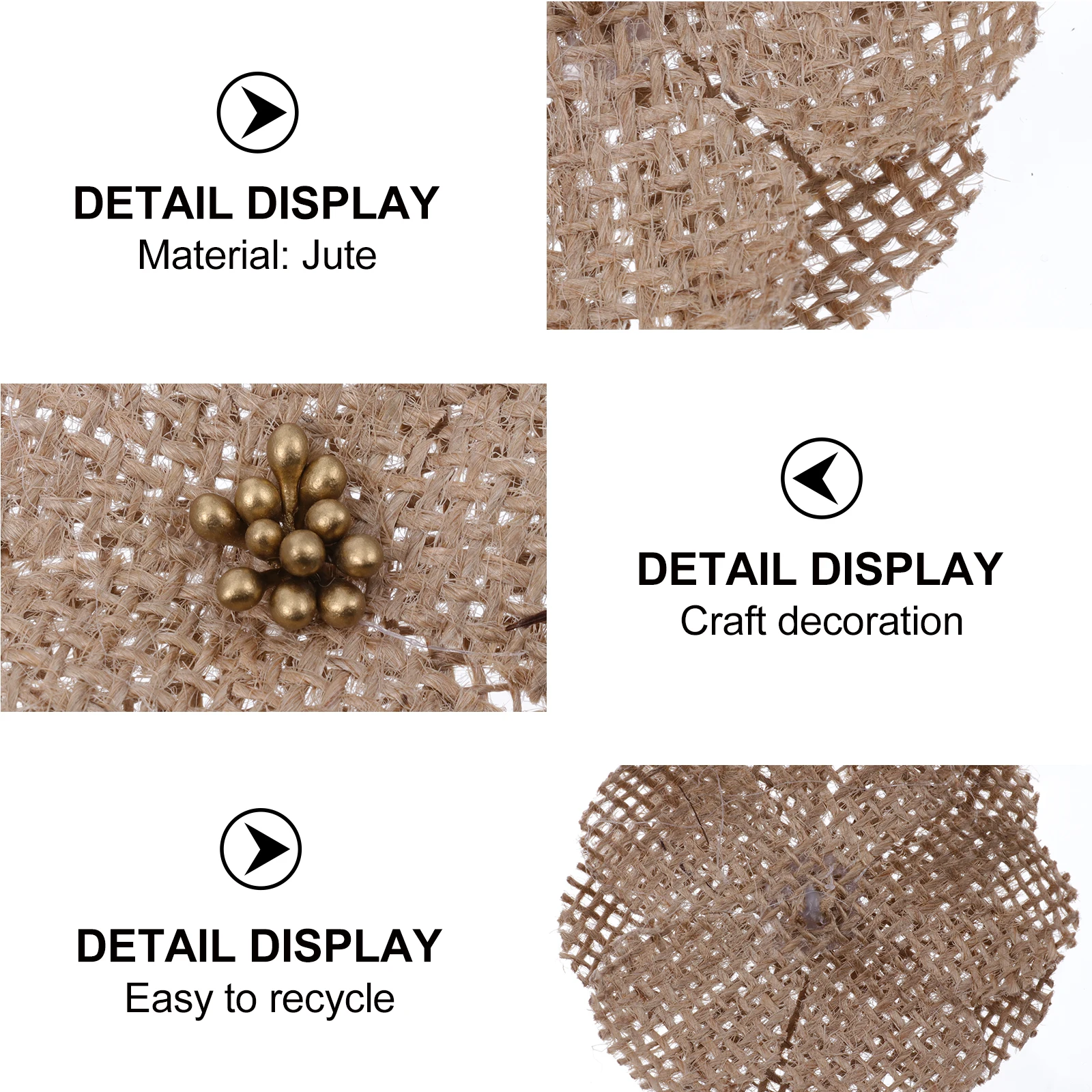 

10pcs Diy Burlap Flower Decor Jute Artificial Wedding Decoration Handmade Craft Ornament Party Festival Accessory Natural Linen