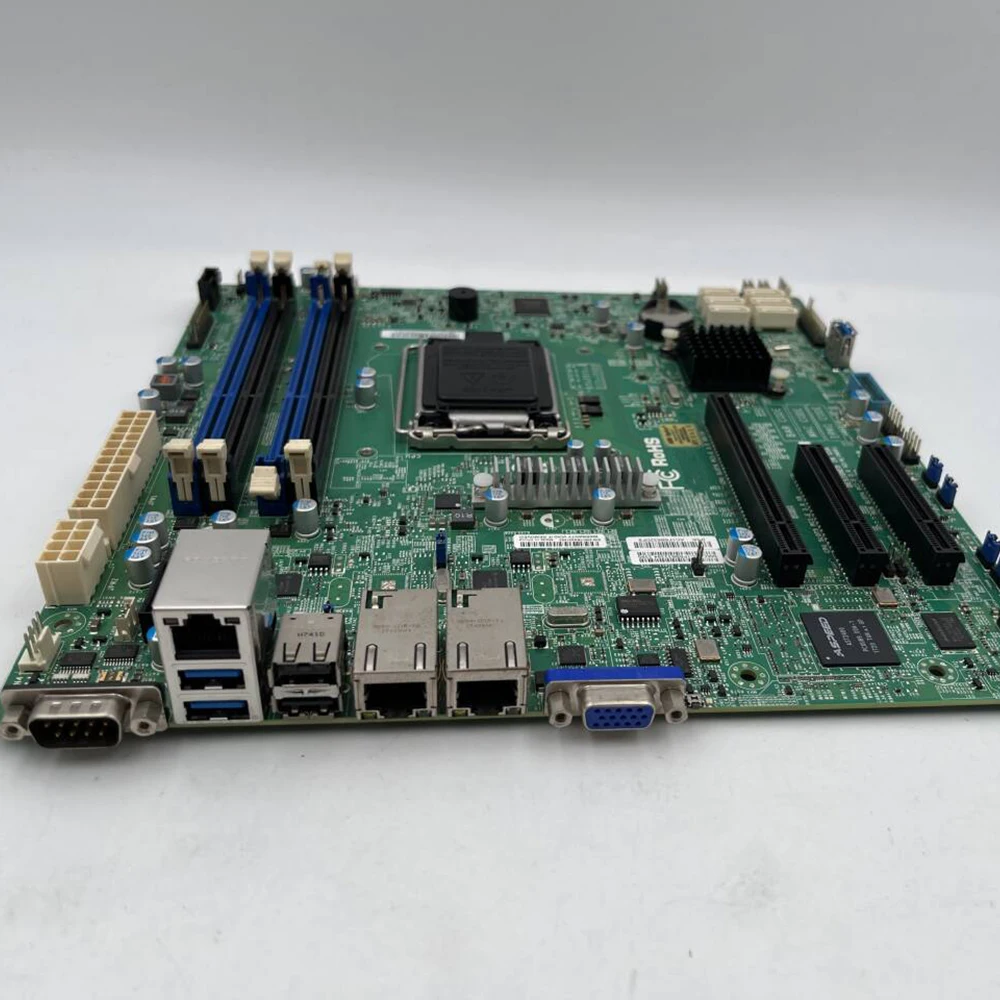 Placa base para servidor Supermicro, E3-1200 v3/v4 de 4. ª generación, Core i3 ECC, puertos LAN Ethernet Dual Gigabit, LGA1150, DDR3, X10SLH-F