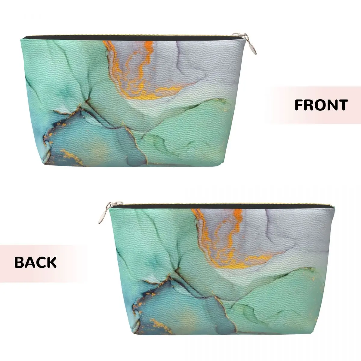 Custom Luxury Blue Abstract Texture Marble Pattern Makeup Bag for Women Travel Cosmetic Organizer Fashion Storage Toiletry Bags