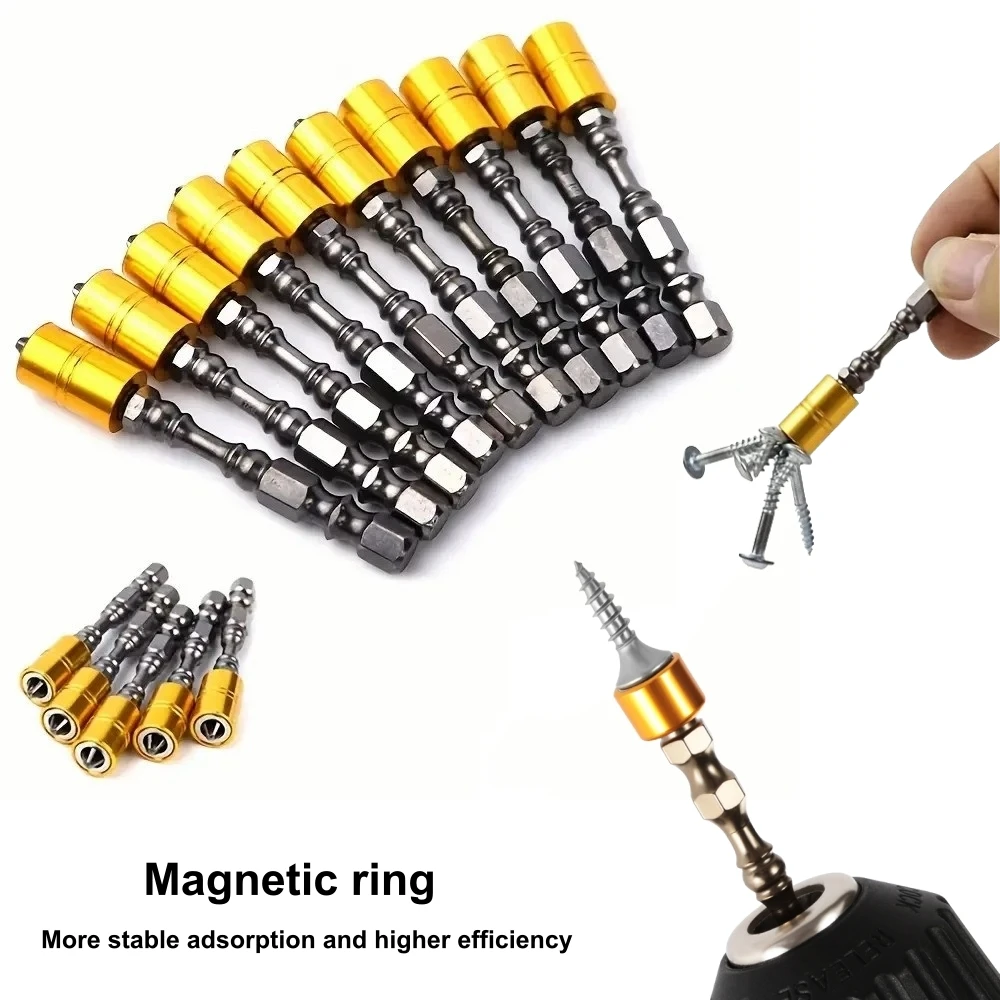 2/5/10pcs PH2 Single/Double Cross Head 65mm Hex Shank Handle Phillips Electronic Screwdriver Accessories Bits with Magnetic Ring