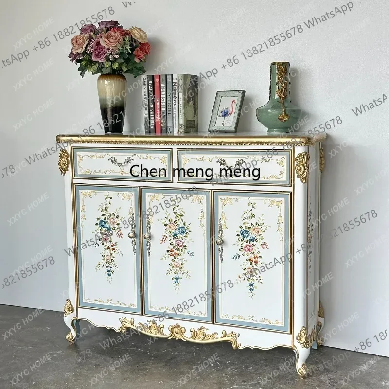 AA shoe cabinet light luxury carved hand-painted foyer entrance dining side cabinet bedroom storage cabinet
