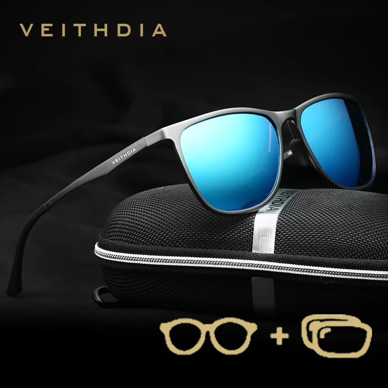 VEITHDIA Brand New Arrival Custom Men Fashion Prescription Sunglasses UV400 Polarized Lens Retro Eyewear Myopia Glasses VPX6623