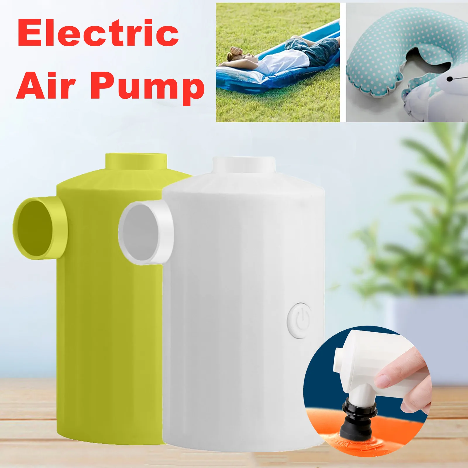 Portable Wireless Air Pump with 6 Air Nozzles Electric Air Pump for Kayak Inflatable Cushions Swimming Rings Vacuum Storage Bag