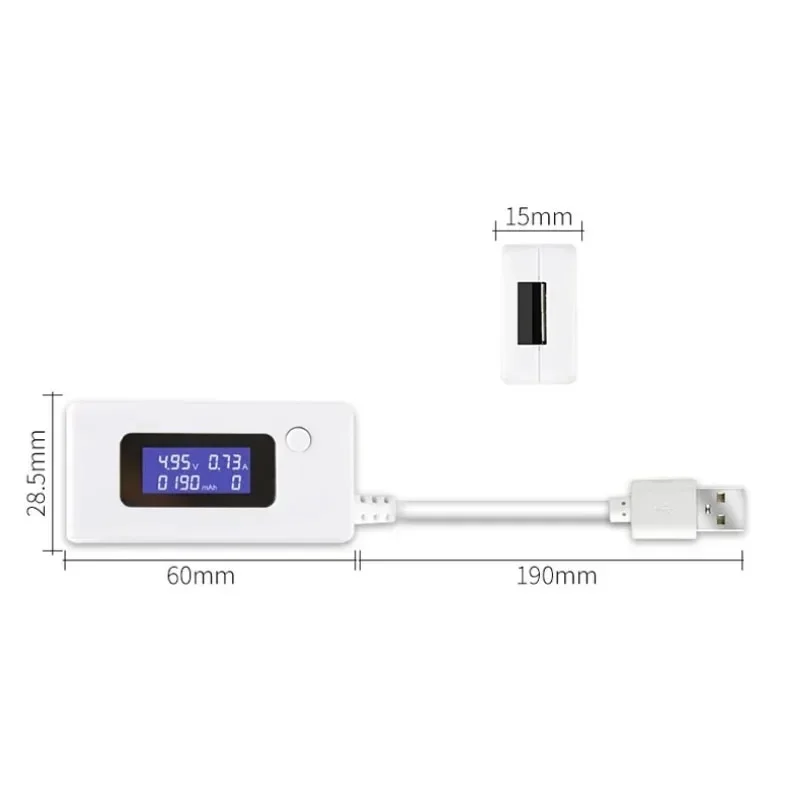 LCD USB Detector Voltmeter Ammeter Mobile Power Charger Capacity Tester Meter Voltage Current Charging Monitor 3V-7V DC 3-7V