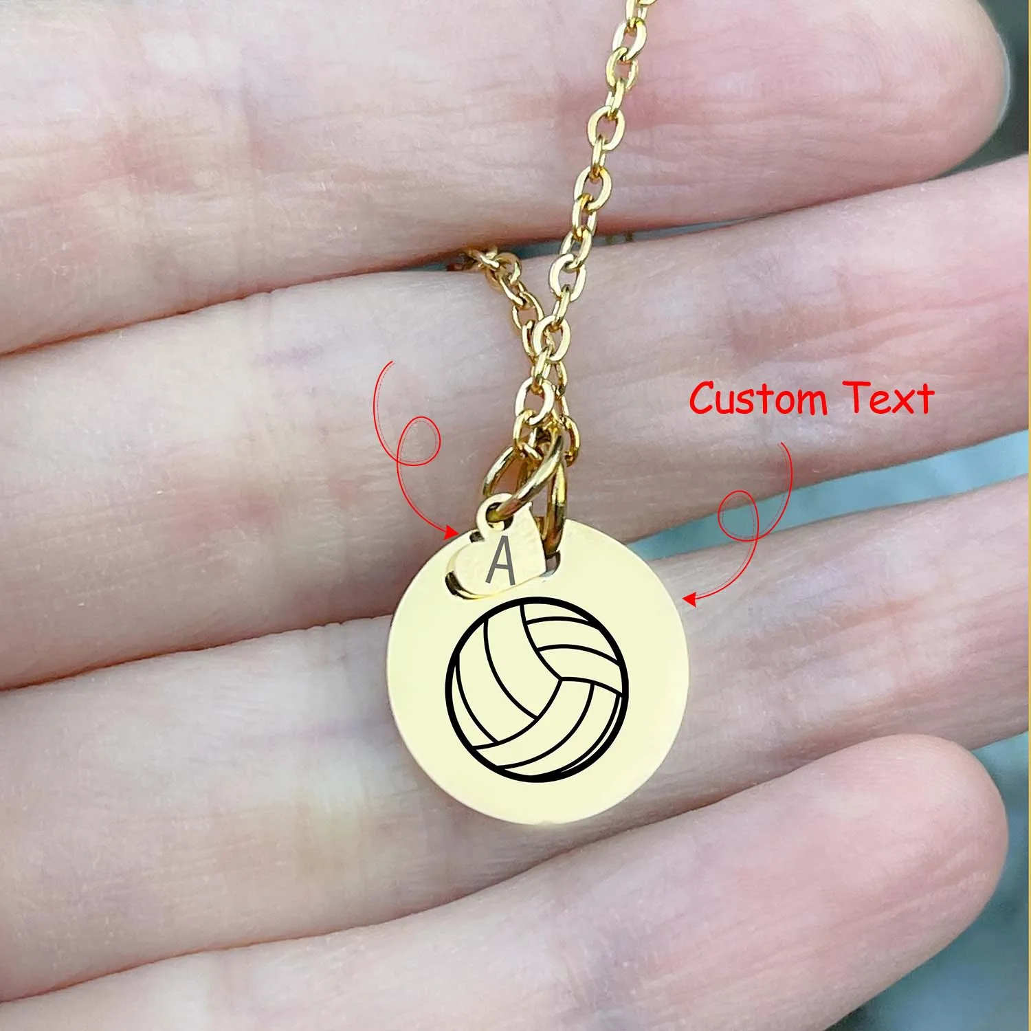 

Custom Ball Necklace with Name /Initial, Personalized Football Players Coach Gift Senior Day Softball Baseball Soccer Graduation