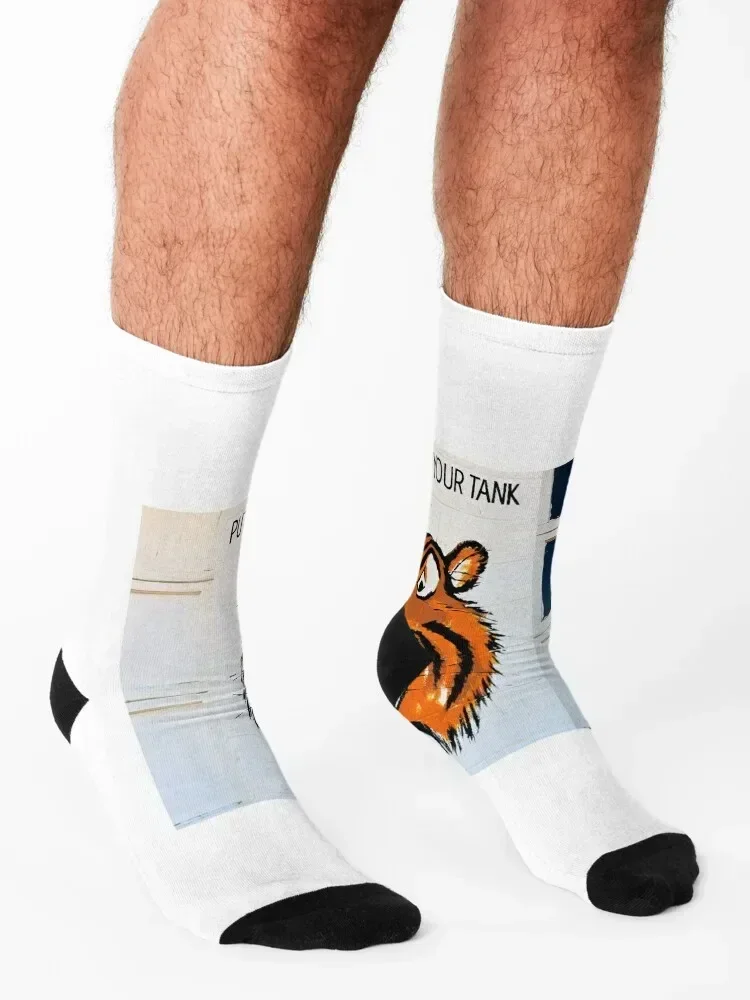 Tony the Tiger along route 66 Socks ankle floor retro compression Designer Man Socks Women's