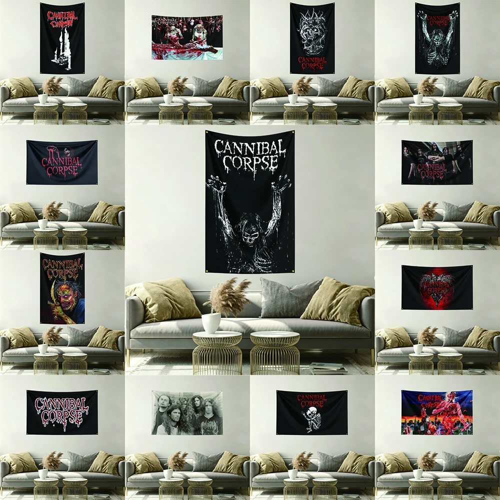 C-Canni-bal C-Corpse Flag Banner Vivid Color Fade Resistant With Grommet Outdoor Garden Yard Indoor Dorm Room Wall Hanging Decor