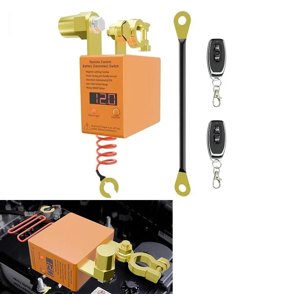 1 Set 12V 24V Car Battery Disconnect Switch Remote Control With LED Display For Truck Battery Switch