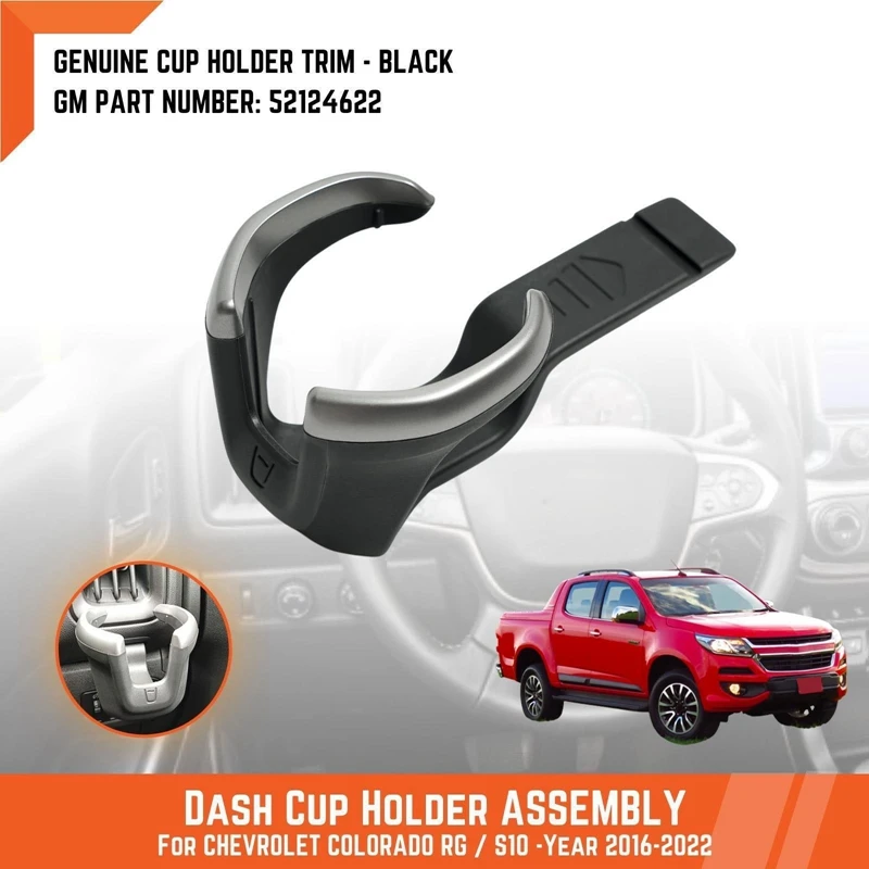 Imagem -02 - Painéis do Carro Cup Holder Trim Under Air Vent Can Holder para Chevrolet rg Colorado S10 Z71 Ltz ls lt 20232023 52124622