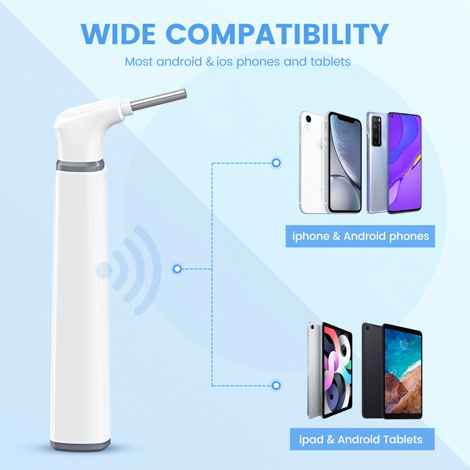 Wifi 귀지 비디오 내시경 클리너, 가시 카메라 디지털 검이경, 청소 검사 도구, 3.9mm IP67