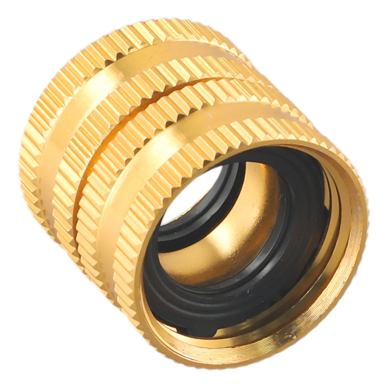 1pc Brass Garden Hose Connector Two-Way Female Female Connector Solid Brass Garden Hose Female-To-Female Hose Accessories