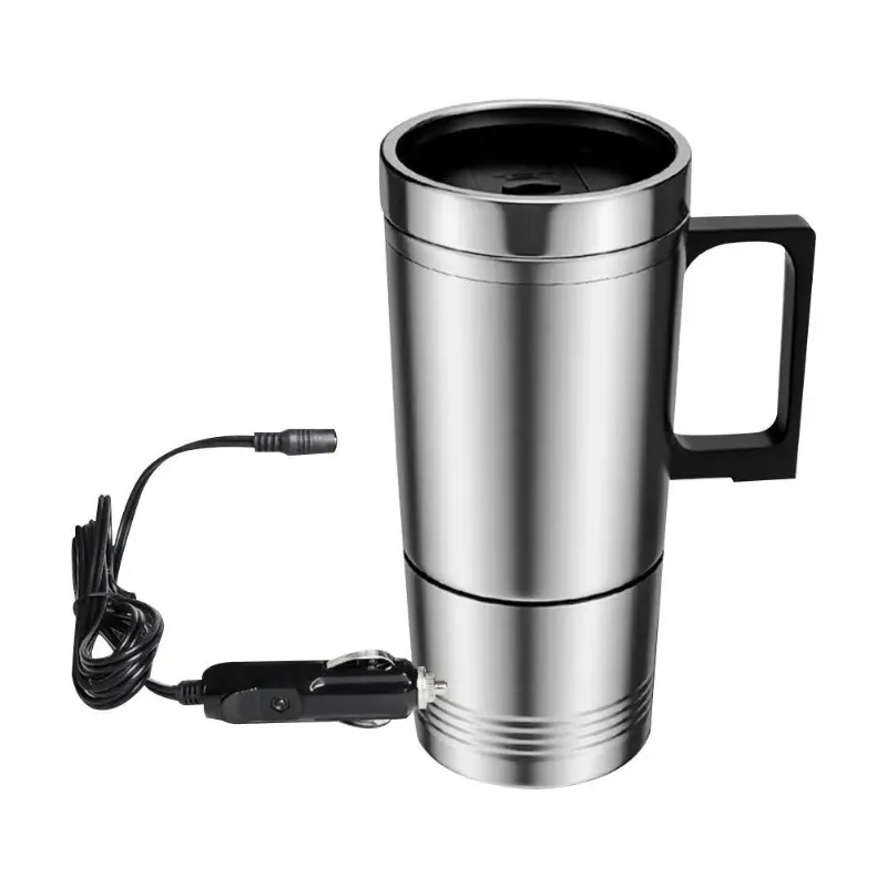 

Car Heating Cup Heated Car Travel Mug 12V Stainless Steel Water Coffee Milk Thermal Mug Insulated Heated Mug 500ml Camping Coche