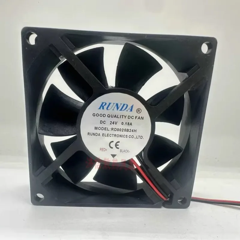For RUNDA RD8025B24H DC24V 0.18A Inverter Cooling Fan 8025 8CM 80x80x25mm