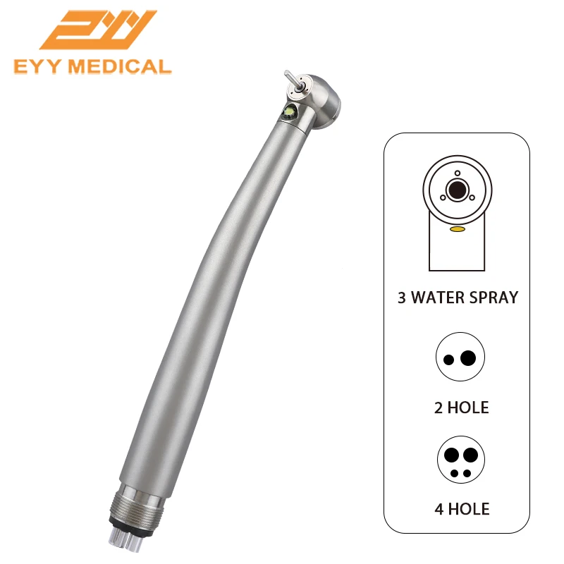 Dental High Speed Handpiece LED E-generator Ceramic Bearing Standard Head 2/4 Holes Push Button Dental Turbine Tip Dentistry