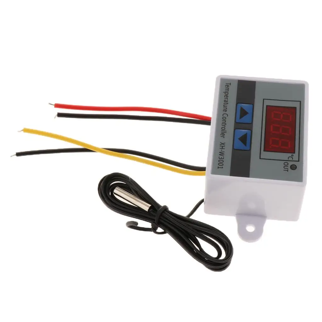 Temperature Sensor Controller with Waterproof Probe Digital Thermostat Switch 24V 10A for Aquarium Seed Germination