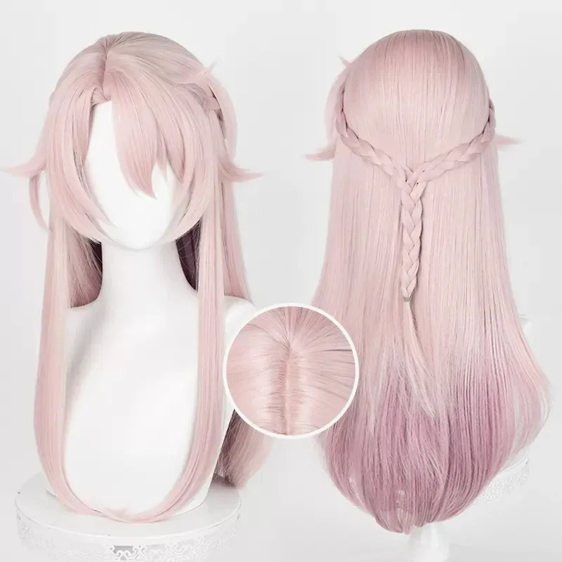 zizi 2025 Game Jiao Qiu Honkai Star Rail Cosplay Wig Fox Ears Headband Headwear Jiaoqiu Pink Hair Halloween Party Carnival Role