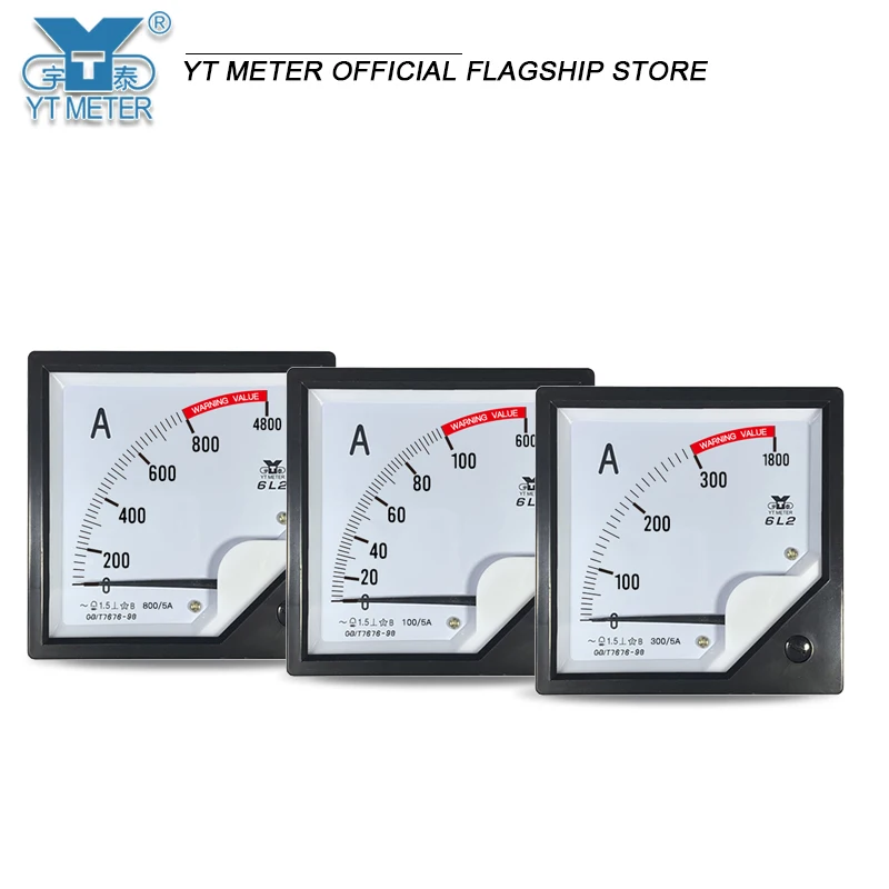 6l2 6x overload ammeter 50/5 600A 4800A pointer with 6x cache meter 80*80