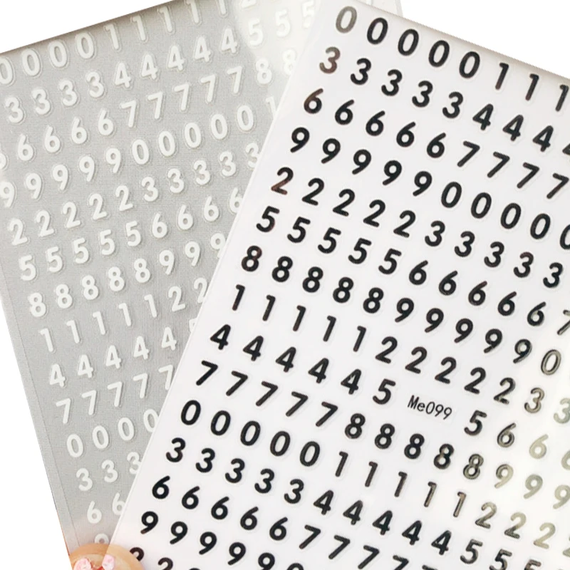 

2pcs Numbers Decals Roman 26 English Alphabet 3D Self-adhesive Nail Art Decal Sticker Word Small Letter Nail Tattoos Decal
